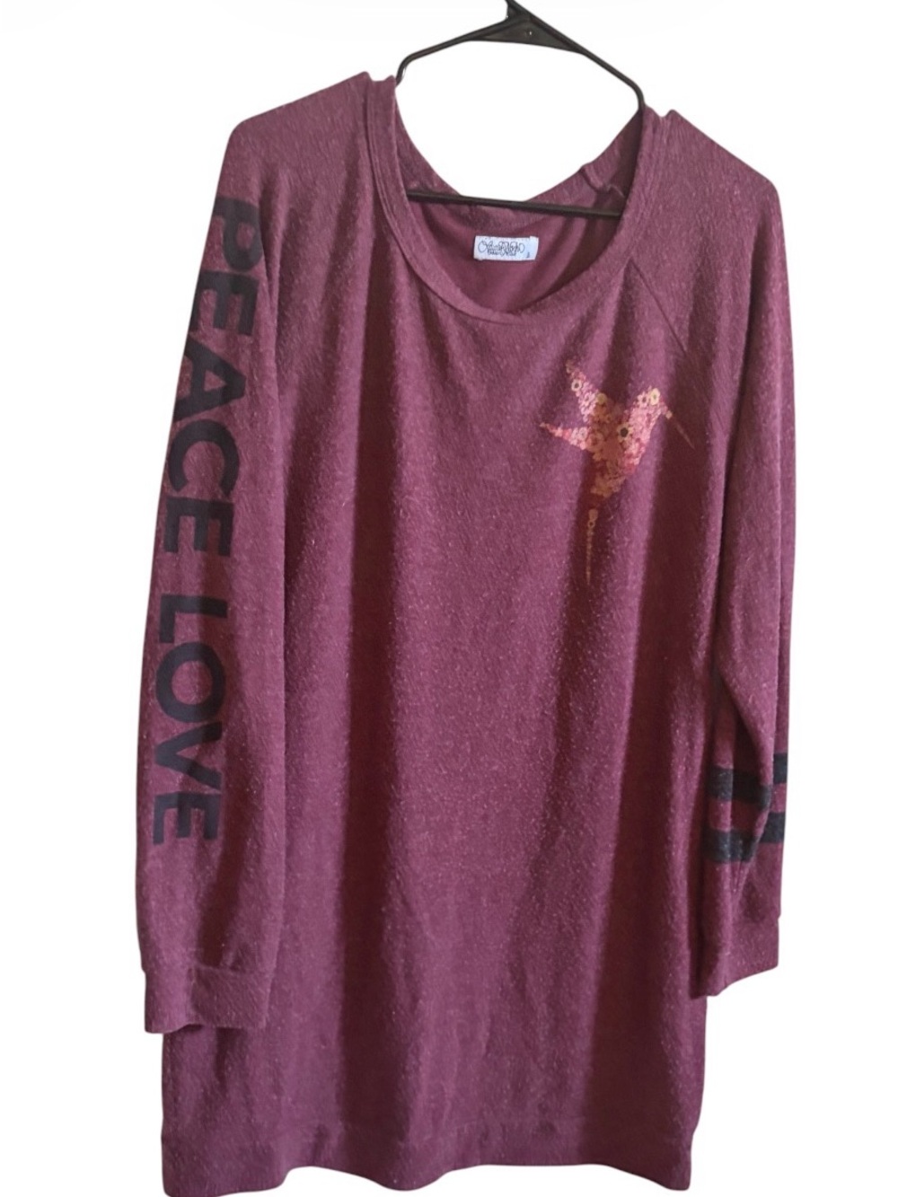 Lauren Moshi McKinley Peace Love Hummingbird Top One Size